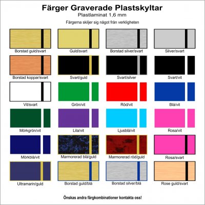 Plastlaminat, färger